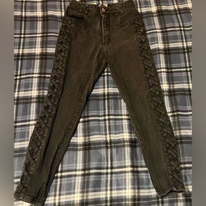 Vintage 90s Denim Republic High Waisted Skinny Braided Side Jeans